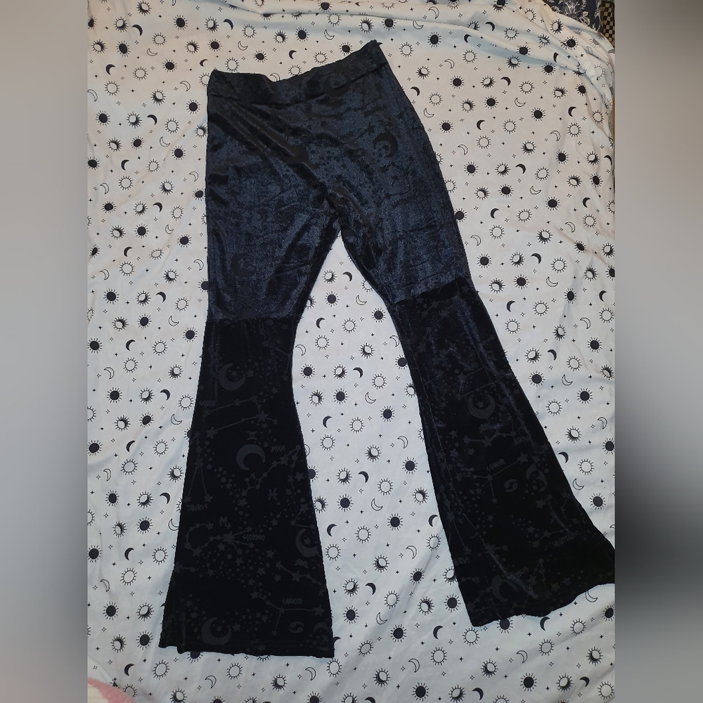 Killstar Galaxy Velvet Flare Leggings